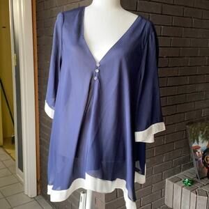 Cynthia Steffe Blue and White Tunic